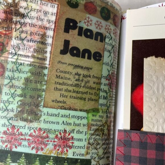 Christmas Junk Journal  With Charm u Washi  Fabric Wrap Tons Ephemera Handmade C - Picture 13 of 16